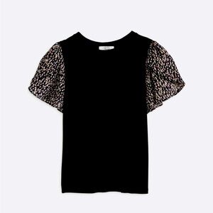 Fayez Tulip Sleeve Knit Top, NWT, size large